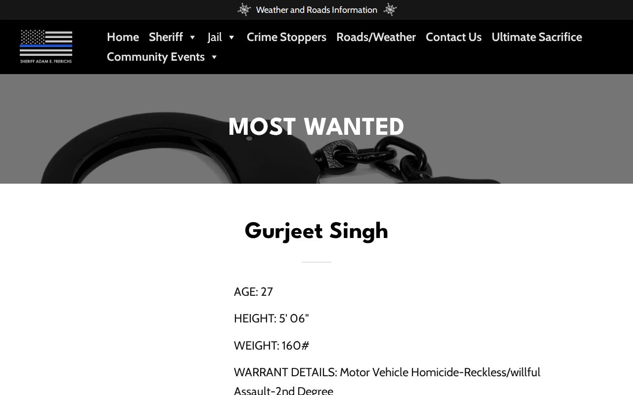 Cheyenne County active warrant search curated card interface