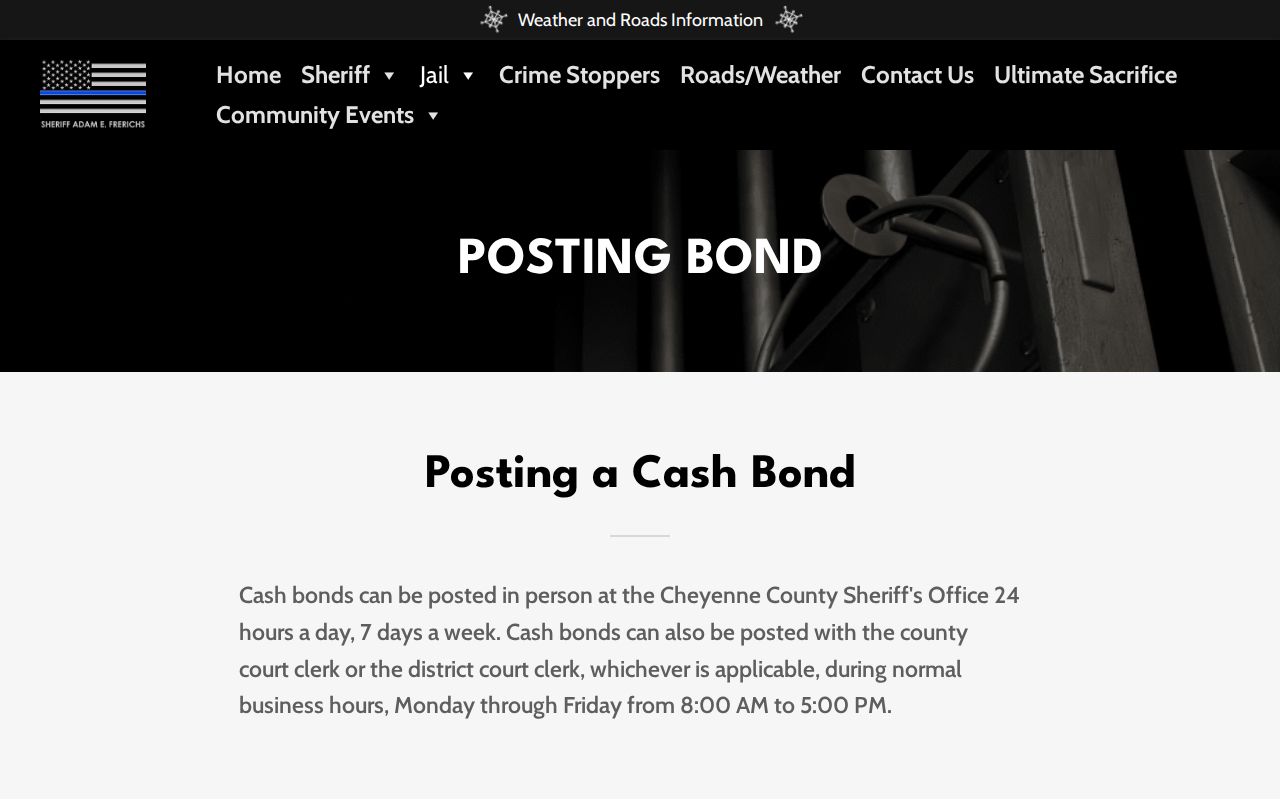 Cheyenne County traffic warrants local cash bond route