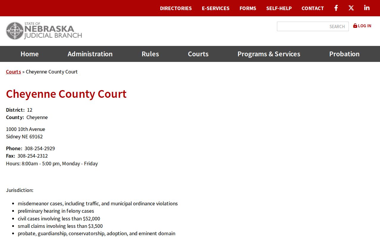 Cheyenne County warrant check County Court source