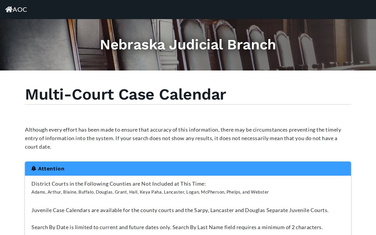 Cheyenne County warrant check court calendar fields