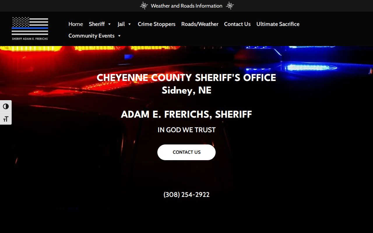 Cheyenne County warrant records Sheriff service area